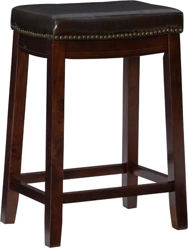 Vista 29 de Linon Claridge Taburete de mostrador, negro, 26 x 18 x 12.75 pulgadas