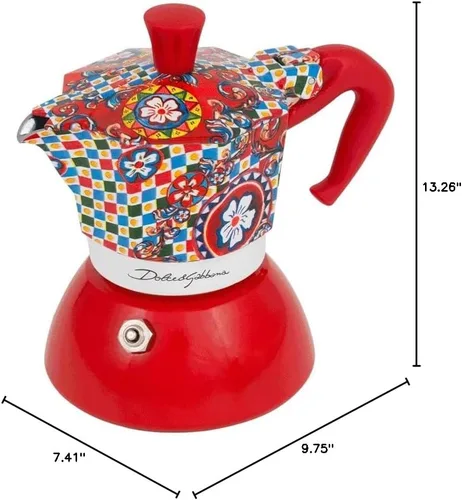 Vista 9 de Bialetti Dolce & Gabbana MOKA INDUCTION 4 tazas, seguro para inducción y fuego abierto (máquina de café, máquina de café espresso, Makinetta)