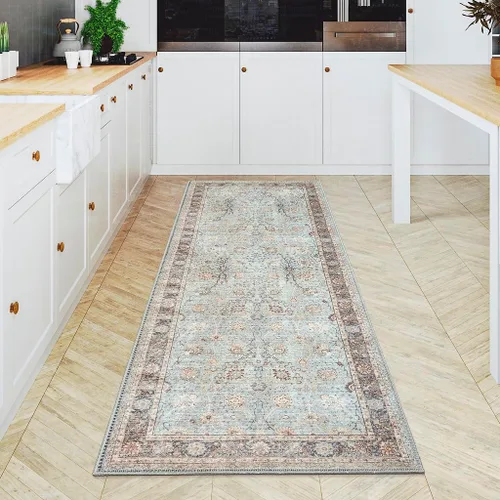 Vista 214 de GLN Rugs Traditional Collection - Alfombra de felpilla lavable a máquina, tradicional lavable, antideslizante, alfombra de felpilla de pelo corto