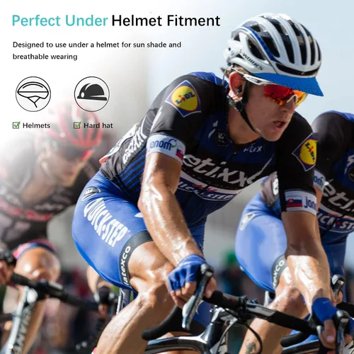 Vista 2 de Tofern Paquete de 2 gorras de ciclismo para hombres y mujeres debajo del casco con visera de calavera que absorbe el sudor para motocicleta MTB