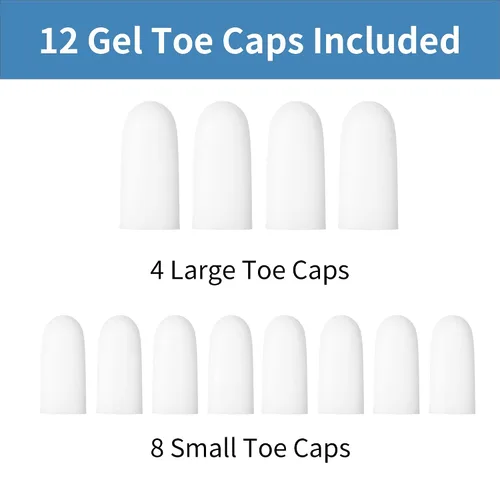 Vista 5 de KONGDY Protectores de dedos de los pies, 12 unidades de silicona para zapatos, protectores de dedos de gel grande para mujeres y hombres, evitan