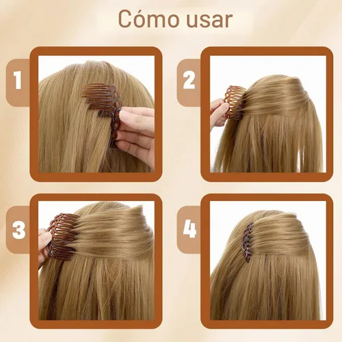 Vista 8 de Peinetas de pelo francés, 8 piezas, peines laterales para el cabello, peines decorativos para mujeres, juego de accesorios de plástico