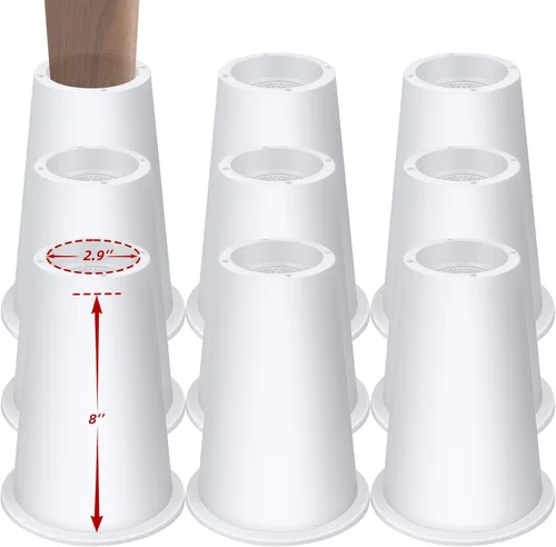 Vista 34 de Elevadores de cama ajustables de 8 pulgadas, soportes de elevación antideslizantes resistentes para camas, sofás, diseño cuadrado duradero