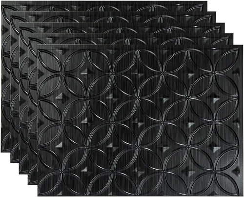 Vista 39 de FASÄDE Anillos Panel de Revestimiento Decorativo de Vinilo de 18 x 24 pulgadas en Bronce Argent (Paquete de 5)