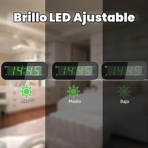 Vista 5 de KWANWA Reloj despertador digital 2 en 1 con termómetro