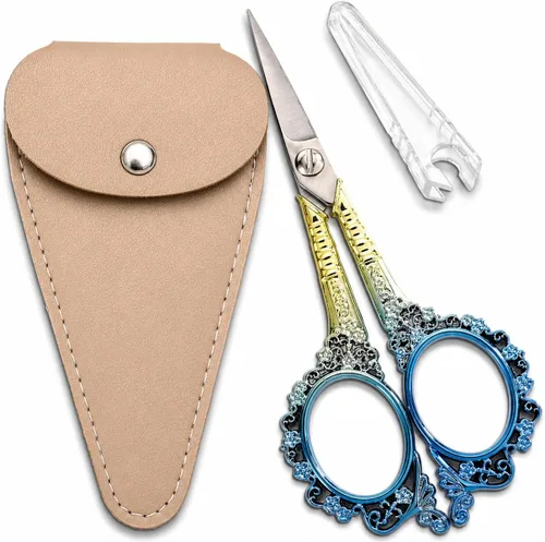 Vista 12 de Sewing Embroidery Scissors, 4.5’’ Sharp Crochet Shears with Cover All Purpose Tip Scissor, for Craft, Crochet, Cross Stitch, Needlework, Artwork
