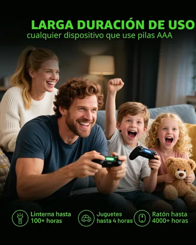 Vista 4 de EBL Baterías recargables AAA, 8 unidades, Ni-MH 1100mAh 1.2V Triple A baterías para controles remotos dispositivos electrónicos domésticos