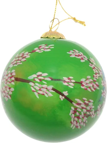 Vista 2 de Adorno navideño de vidrio soplado Bluebird Incluye caja de regalo
