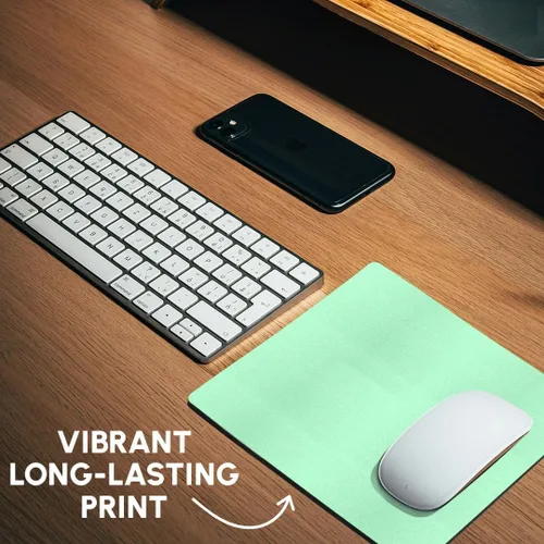 Vista 6 de Alfombrilla de mouse con acabado mate 3D Rose "Mint Greenlight Minty PastelPlain Simple One Single Color Solid ColorVery Pale Aqua Green" - 8 x 8