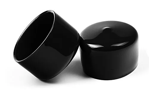Vista 3 de Herco R1005 Tapa de plástico de vinilo moldeada por inmersión redonda - 1/2" Dia. - Negro - 2 uds.