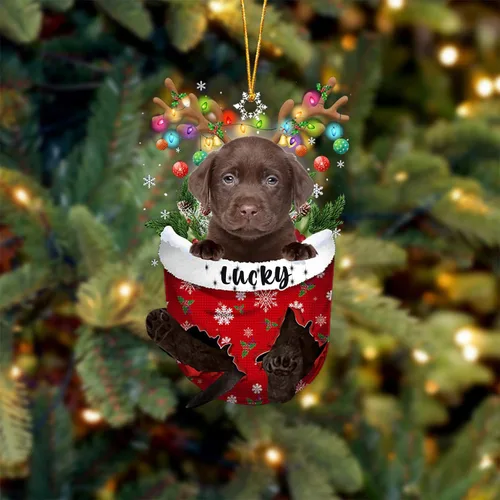 Vista 100 de Adorno de Navidad personalizado para perro Airedale Terrier en bolsillo de nieve, adorno para árbol de Navidad, idea de regalo para amantes
