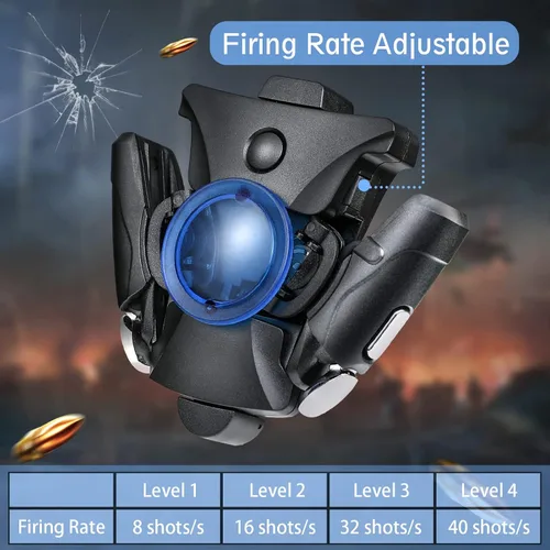 Vista 2 de PUBG Mobile Controller 16 disparos por segundo Auto High Frequency Click Mobile Gaming Controller para PUBGFortniteRules of Survival Gaming Grip