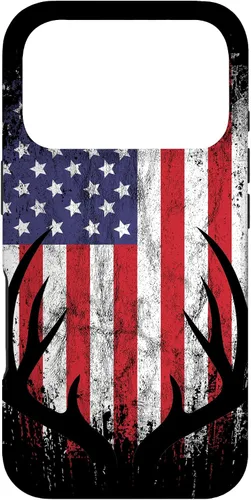 Vista 30 de Deer Hunting American Flag Whitetail Buck Antlers Case for iPhone 17