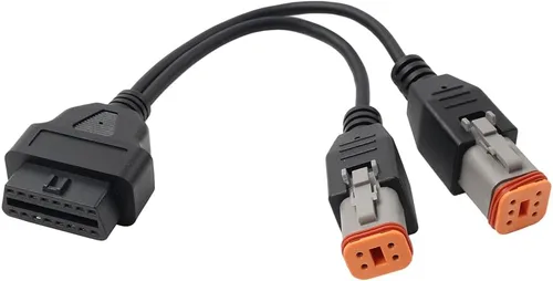 Vista 2 de 4 Pin 6 Pin To OBD2 Diagnostic Cable Adapter Scanner 2in1 Plastic Black Motorbike for Harley for Touring for Softail Dyna