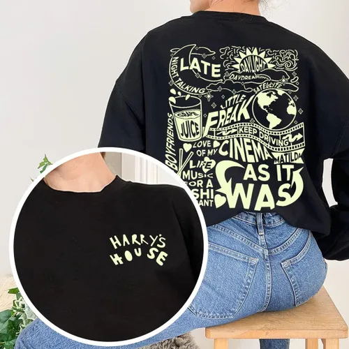 Vista 3 de BluePrints Sudadera Harry Tracklist Suéter de Harry de 2 caras inspirado en lotes Estilo 1