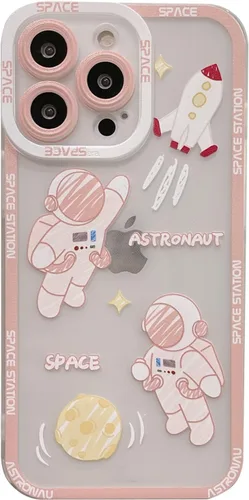 Vista 8 de Yonds Queen Funda transparente para iPhone 11, diseño de luna de astronauta espacial de astronauta de dibujos animados, elegante diseño de luna