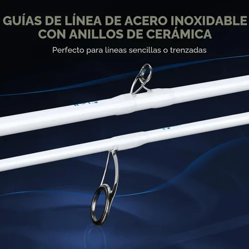 Vista 3 de KastKing Centron Lite Set de 2 cañas de pescar de grafito IM6/guías de acero inoxidable con anillos de cerámica/asas contorneadas de EVA/talón