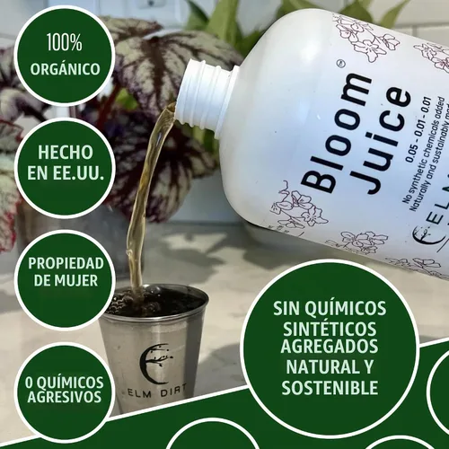 Vista 3 de Elm Dirt Bloom Juice - Potenciador líquido de floración para flores y tomates, 32 onzas