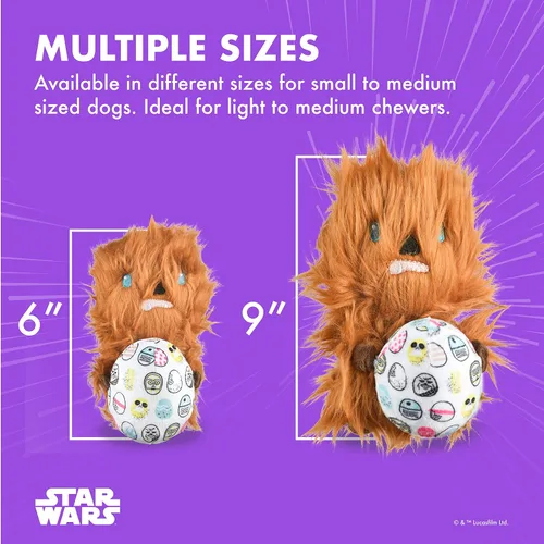 Vista 2 de STAR WARS FF19495 - Juguete chirriante para mascotas, peluche de Chewbacca Rebel y huevo de Pascua de 6 pulgadas, juguete relleno de Chewbacca