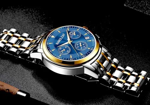Vista 6 de Reloj de pulsera de moda para hombre, impermeable, luminoso, con fecha, de acero inoxidable, clásico, para hombre