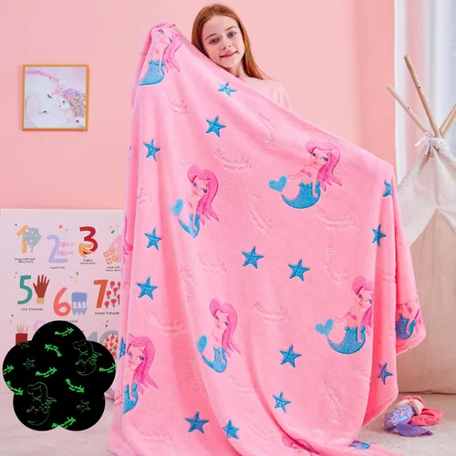 Vista 11 de QSTEHEML Manta de unicornio que brilla en la oscuridad, regalo de cumpleaños para niñas de 3 a 12 años, regalos de juguetes de unicornio, manta