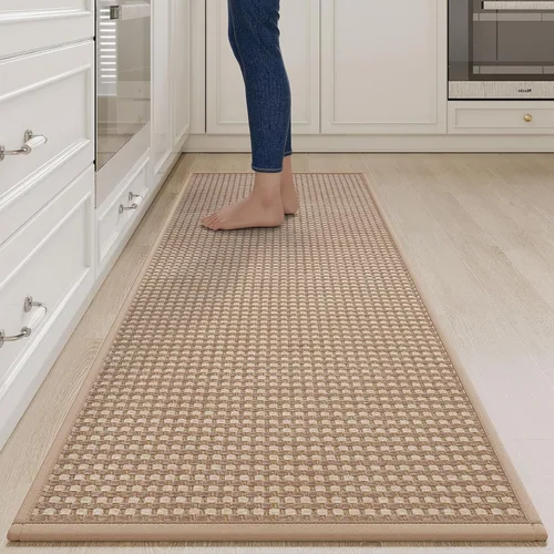 Vista 43 de YDKGL Alfombras de cocina antideslizantes y lavables, color negro, 17 x 30