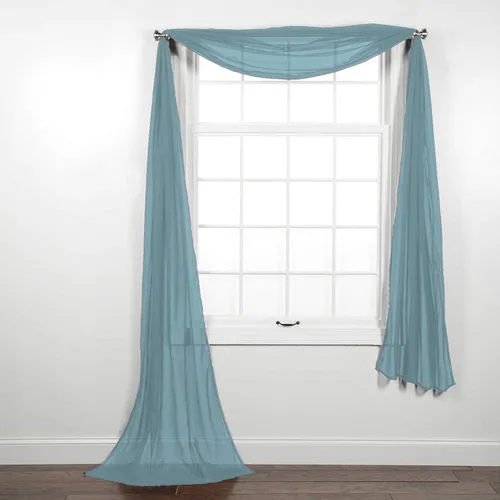 Vista 2 de Pañuelo Luxury Discount semitransparente para ventana, de color liso