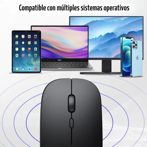 Vista 2 de Ratón inalámbrico Bluetooth para iPad/MacBook Pro/Air/laptop/pc Ratón silencioso recargable portátil delgado para Surface Pro/Lenovo/Samsung Tablet