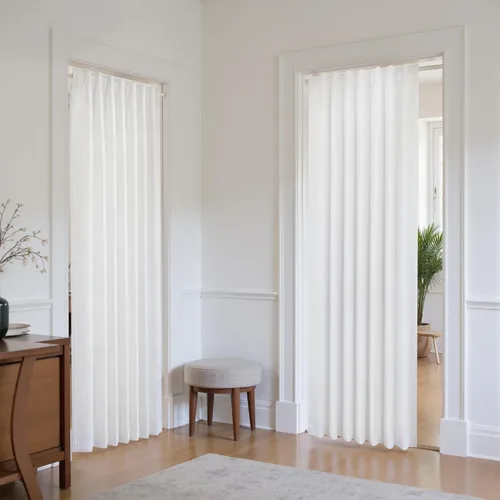 Vista 47 de KOUFALL - Cortinas de medio estilo francés de lino para ventana, juego de 2 cortinas cortas de 40 pulgadas de longitud, para privacidad, cortinas