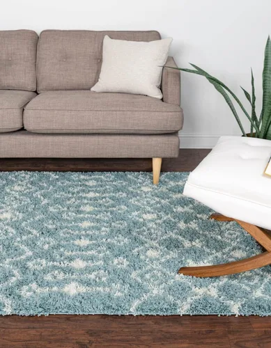 Vista 60 de Unique Loom Moroccan Trellis Shag Collection - Alfombra de área - Meknes (2 pies 2 pulgadas x 3 pies 1 pulgada, rectangular, marrón claro/marfil)