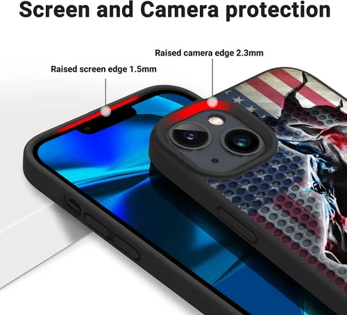 Vista 2 de Funda personalizada para teléfono con diseño de bandera estadounidense para mascotas