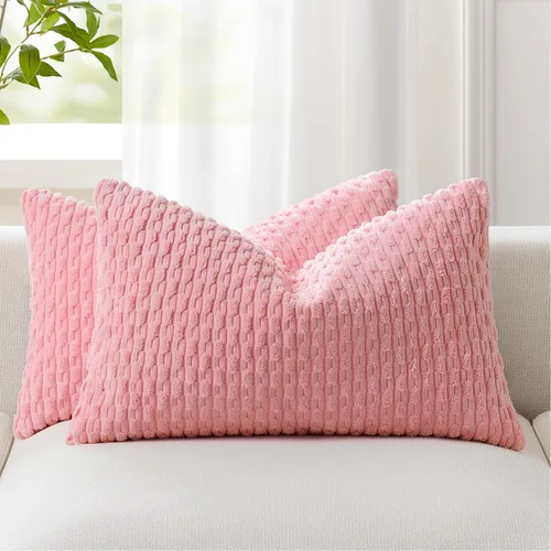 Vista 75 de Kevin Textile - Juego de 2 fundas de almohada de pana suave de 16 x 16 pulgadas, color verde aguamarina Fundas de almohada decorativas de pana