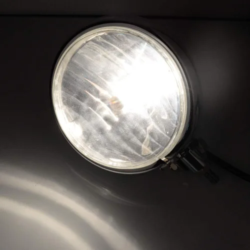 Vista 7 de Negro 5.75 "H4 halógeno motocicleta faro lámpara bombilla montaje inferior para Harley Honda Kawasaki Suzuki Yamaha