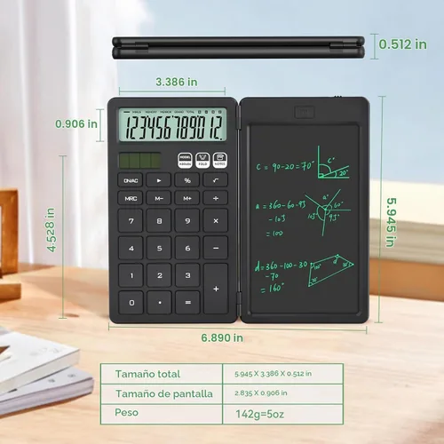 Vista 4 de Calculadora de Escritorio con Bloc de Notas LCD Borrable Calculadoras ROATEE Calculadoras Básicas de Escritorio para Escuela Secundaria Calculadora