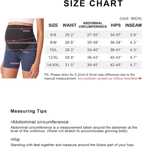 Vista 3 de POSHDIVAH Pantalones cortos de mezclilla de maternidad para mujer sobre el vientre, elásticos, cómodos, suaves, con bolsillos