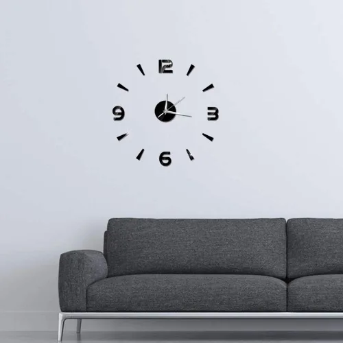 Vista 9 de Reloj de pared DIY sin marco, efectos 3D, elegante reloj de pared decorativo, reloj de pared moderno, calcomanía de pared, decoración de oficina