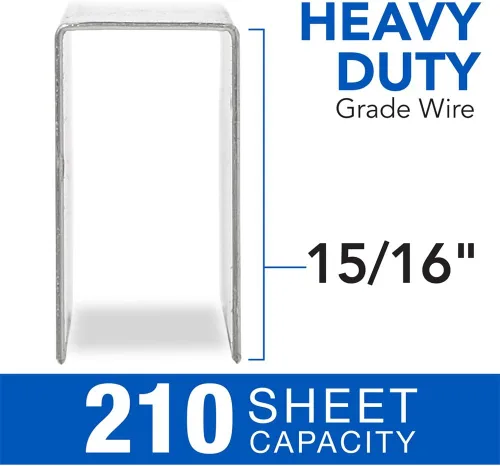 Vista 3 de Swingline Grapas, Heavy Duty, 1516" de longitud, 210 hojas de capacidad, 100Strip, 1000Box, 1 paquete (35320) - Plata