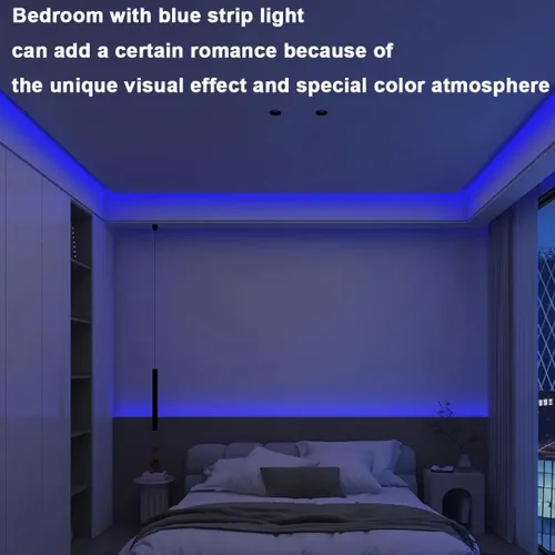 Vista 6 de TOPAI 12V delgada de 5 mm tira de luz LED COB azul estrecha de 16.4 pies luz uniforme brillante sin puntos 400LEDs/M adhesiva flexible para cortar