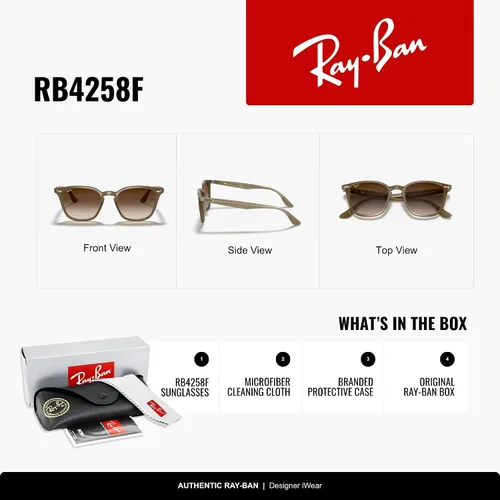 Vista 2 de Ray-Ban RB4258F - Gafas de sol cuadradas para hombre y mujer Beige