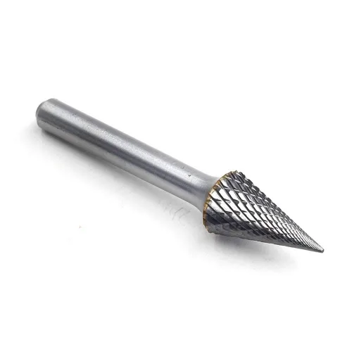 Vista 4 de SM-5 Fresa de carburo de tungsteno con forma de cono puntiagudo de doble corte rotativo