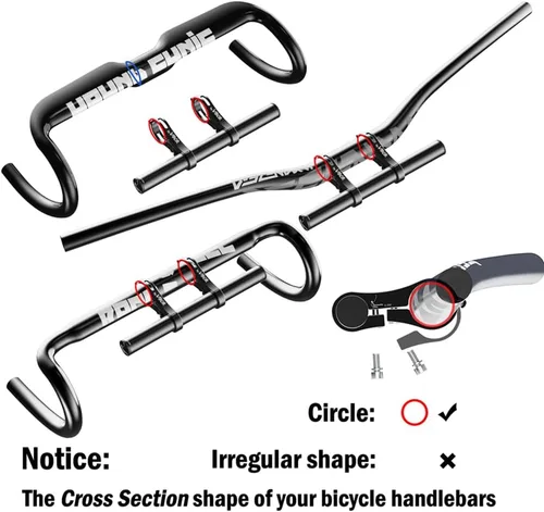 Vista 7 de Volo - Extensor de barra estable de aluminio duradero para manillar de bicicleta, soporte de montaje para bicicleta, soporte para soporte