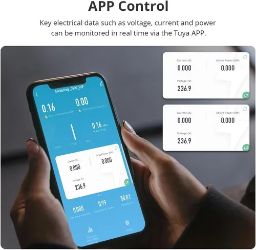 Vista 2 de Monitor de energía inteligente para el hogar con 2 CT de 120 A, seguimiento del uso de electricidad en vivo, seguimiento de energía bidireccional