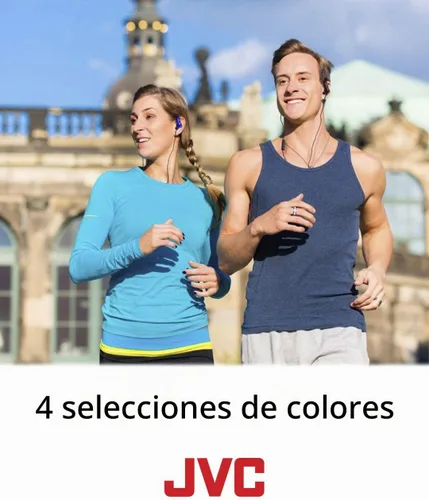 Vista 6 de Audífonos deportivos ajustables con mando y micrófono, color azul JVC HAEBR80A Negro