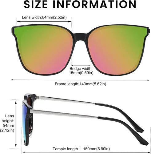 Vista 3 de Duco - Lentes de sol redondos vintage para mujeres y hombres con protección UV de moda para la playa