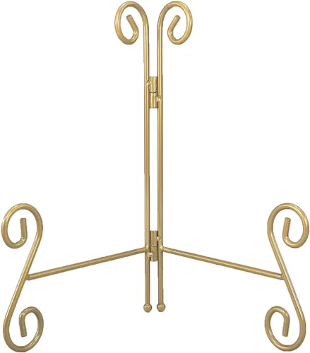 Vista 10 de Soportes de placa para exhibición, soportes de platos de 10 pulgadas para exhibición, caballete de placa de hierro dorado para fotos, marcos
