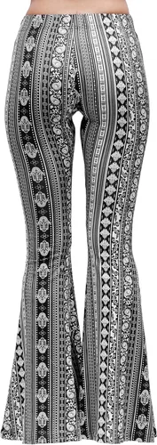 Vista 4 de Daisy Del Sol - Pantalones de yoga cómodos y elásticos de cintura alta, estilo boho de los 70 con parte inferior acampanada