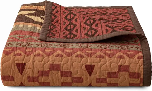 Vista 4 de Paseo Road Broken Arrow - Juego de edredón de 2 piezas con funda de almohada, juego de ropa de cama azteca individual, ropa de cama tribal