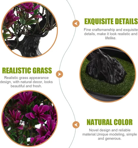 Vista 2 de HOMSFOU Plantas falsas en maceta, planta de vegetación falsa, flores artificiales en maceta, árbol artificial de simulación de árbol de bienvenida