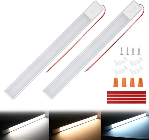 Vista 21 de Nilight 2 luces LED para interiores de 12.5 pulgadas, 10 W, 96 LED, 3 colores regulables (3100 K-6500 K) con función de memoria, luces de techo de 3