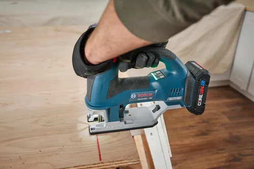 Vista 8 de BOSCH GST18V-60CN Sierra de calar con mango superior conectado sin escobillas de 18 V, 3,800 SPM, luz LED, cambio de hoja sin herramientas